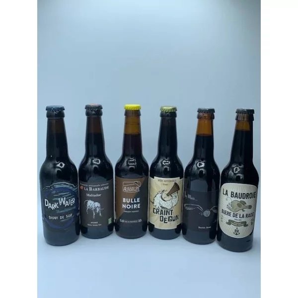Coffret 6 bières noires artisanales