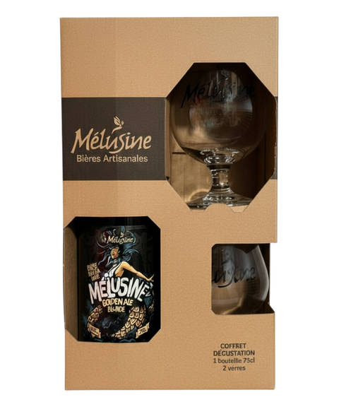 Coffret dégustation Mélusine 75cl + 2 verres